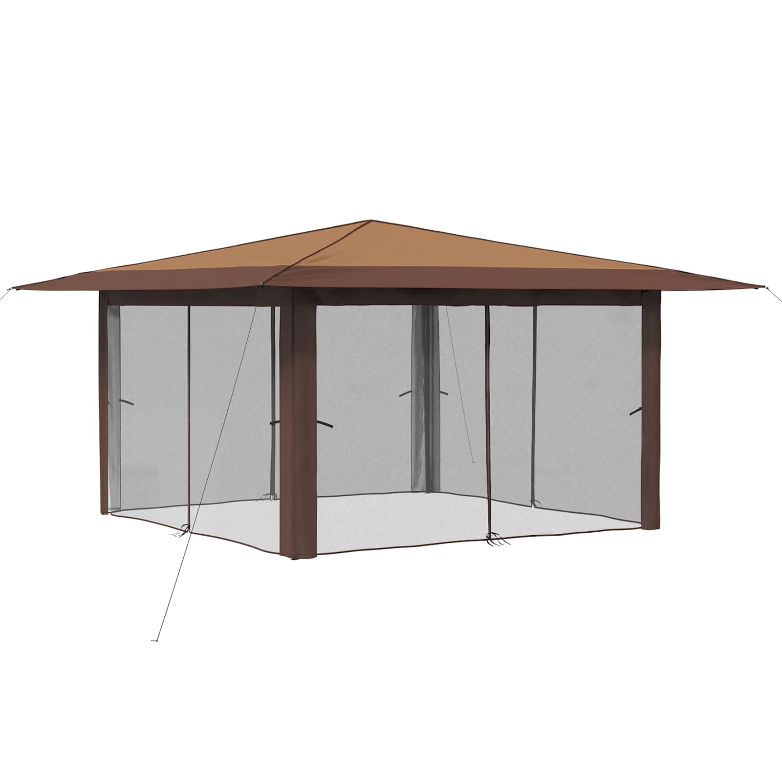 Gazebo su 4 šoninėmis sienomis 4 x 4 m Bežinis ir Rudas Gazebo su 4 šoninėmis sienomis 4 x 4 m Bežinis ir Rudas - Image 4
