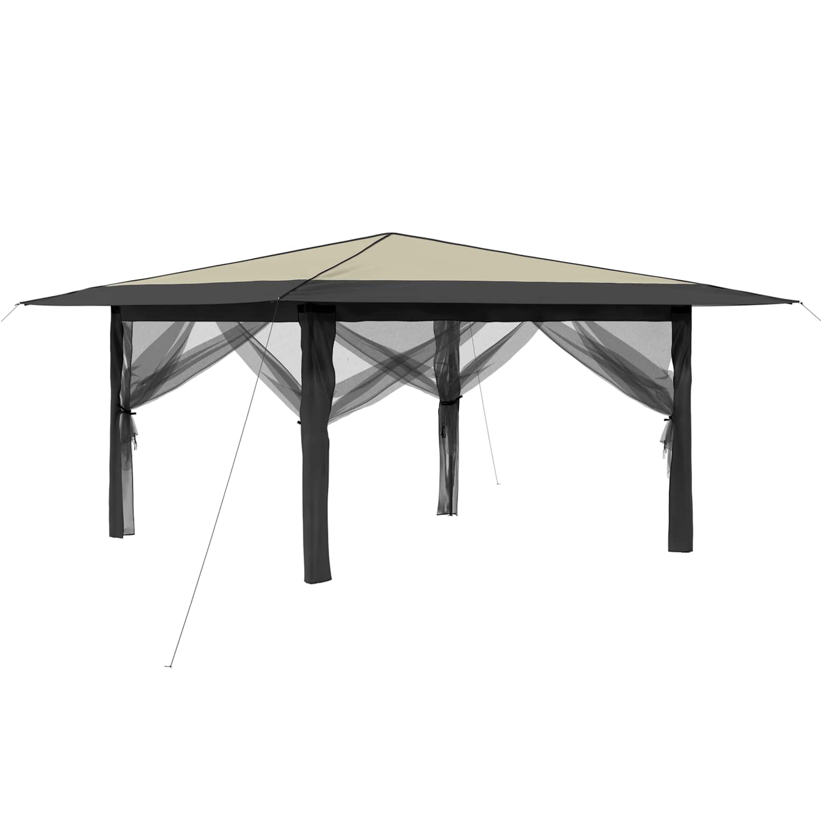 Gazebo su 4 šoninėmis sienomis 4 x 4 m Kremo ir antracito Gazebo su 4 šoninėmis sienomis 4 x 4 m Kremo ir antracito - Image 3
