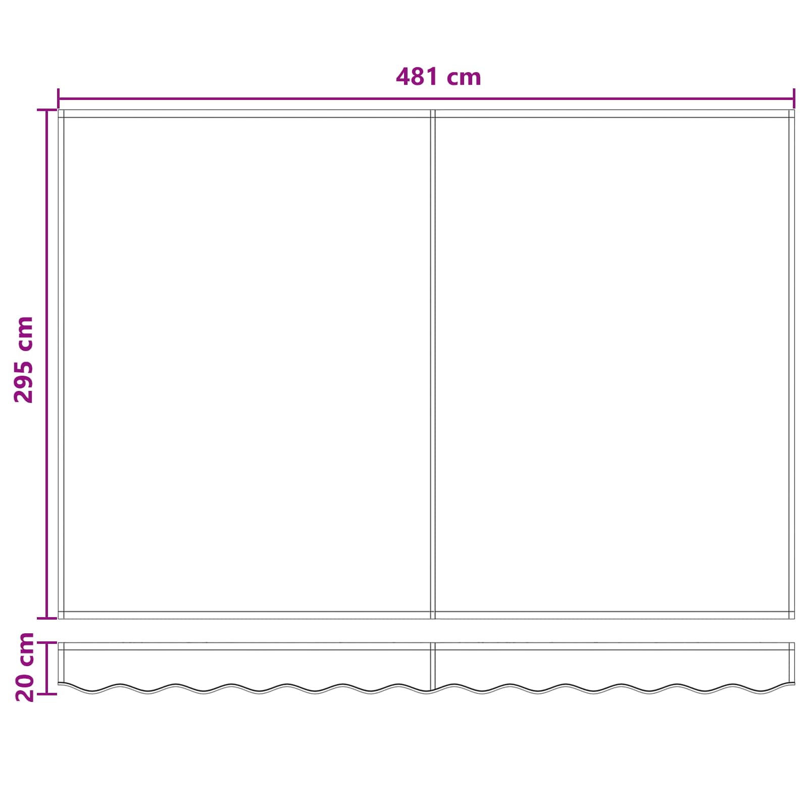 Markizės pakaitinis audinys Tamsiai žalia 481 x 295 cm Markizės pakaitinis audinys Tamsiai žalia 481 x 295 cm
