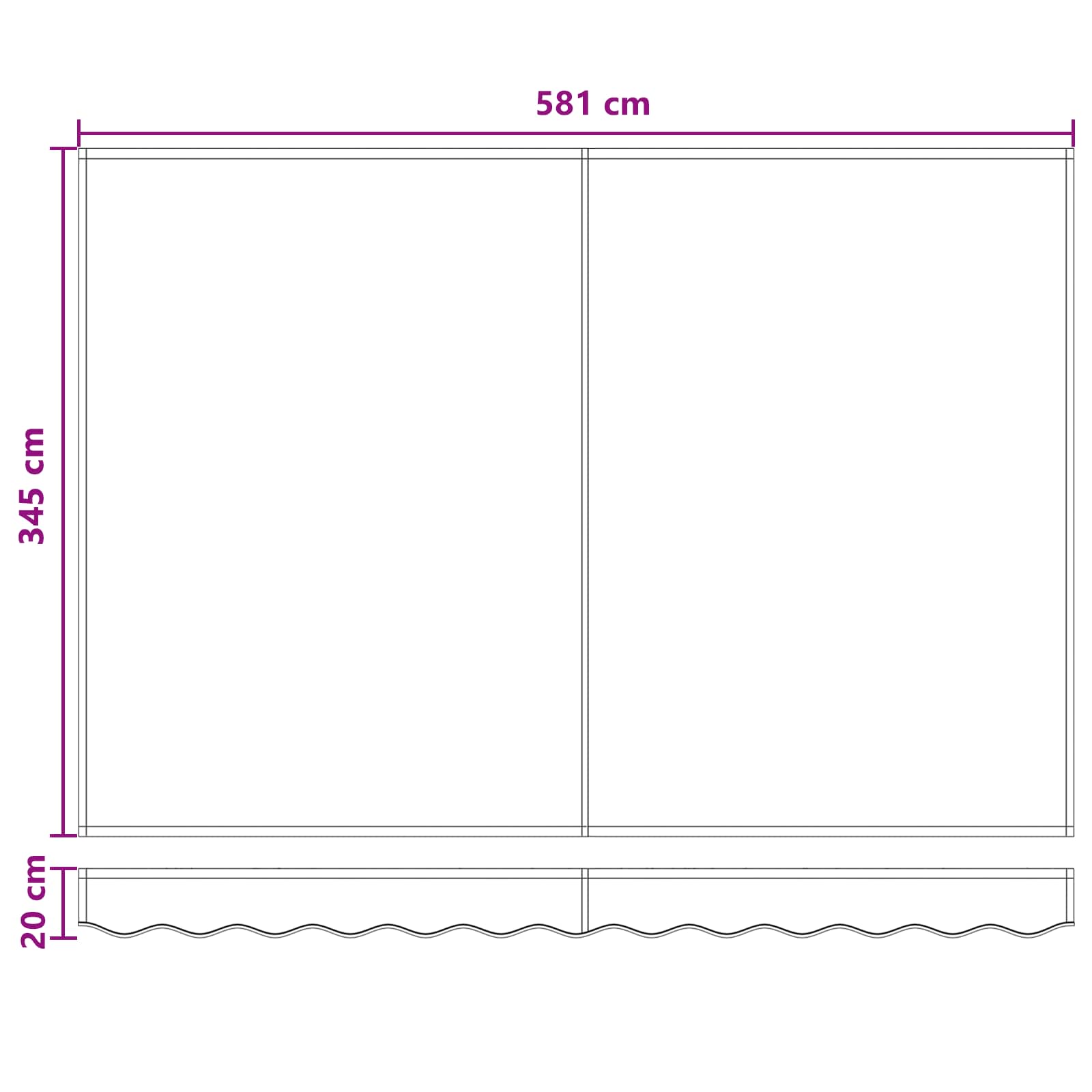 Markizės pakaitinis audinys Tamsiai žalia 581 x 345 cm Markizės pakaitinis audinys Tamsiai žalia 581 x 345 cm