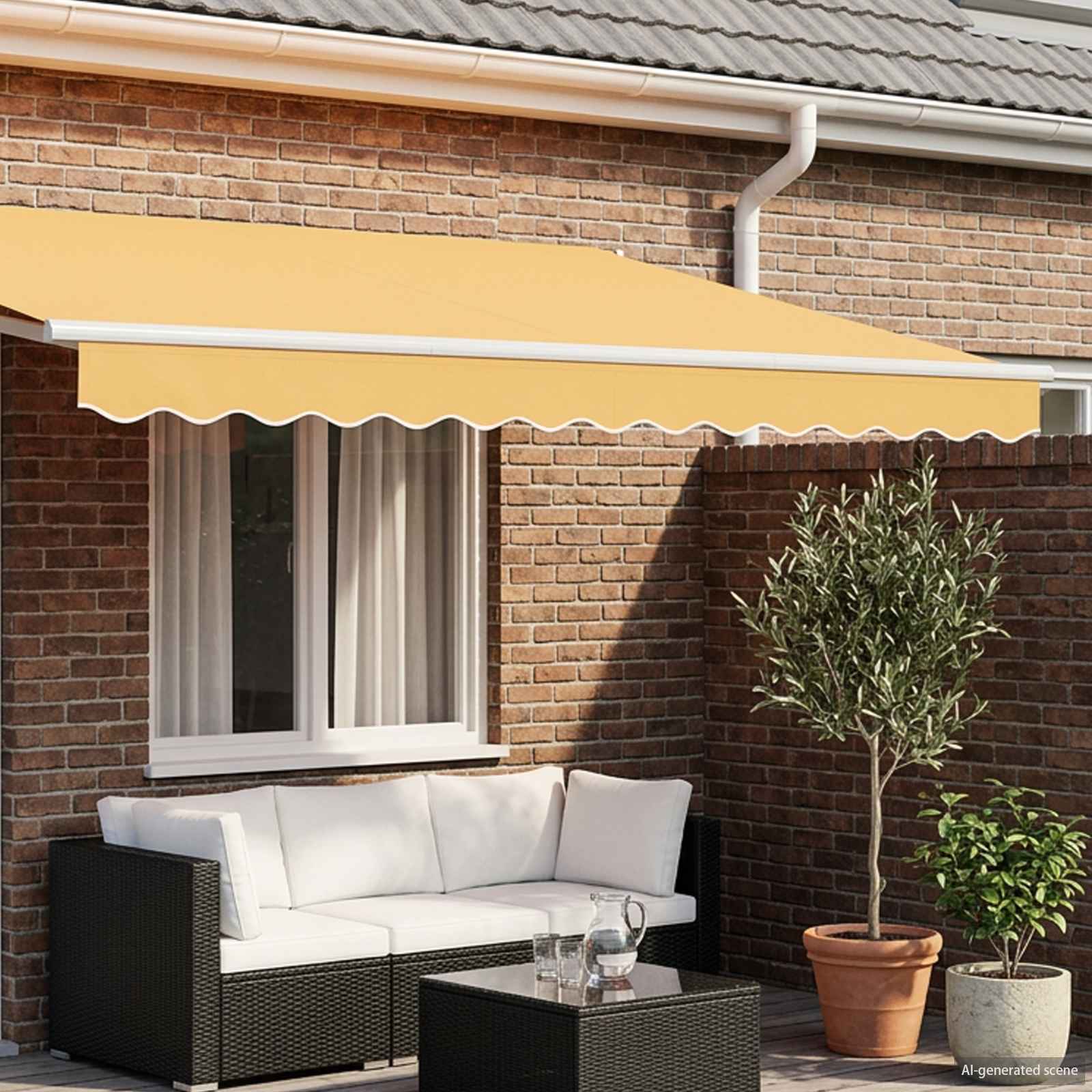 Markizės pakraščio pakeitimas Smėlio 481 x 20 cm Poliesteris Markizės pakraščio pakeitimas Smėlio 481 x 20 cm Poliesteris - Image 2