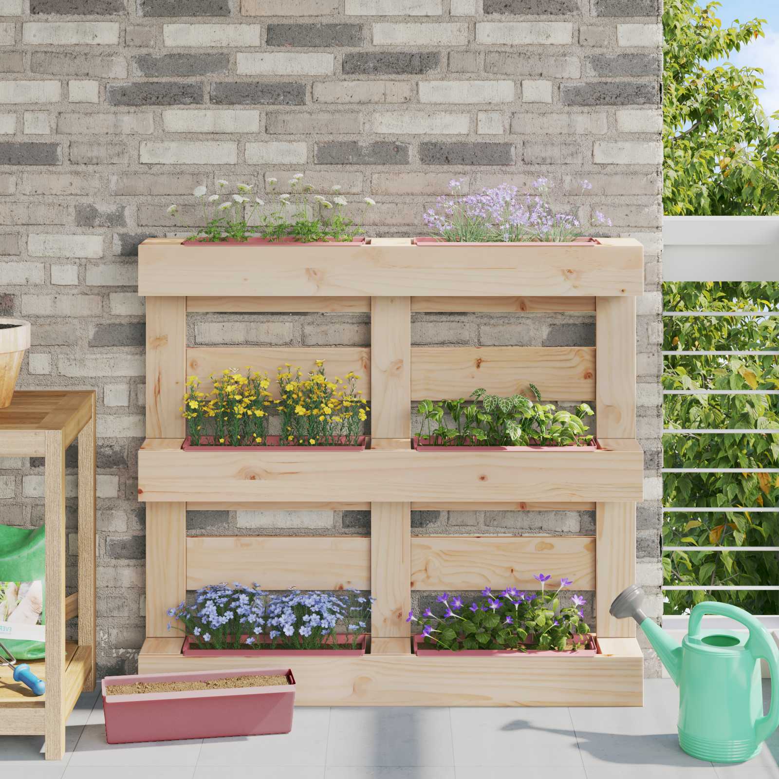 Gėlių dėžės Euro paletėms 12 vnt. Ruda 36,5 x 14 x 9,5 cm Gėlių dėžės Euro paletėms 12 vnt. Ruda 36,5 x 14 x 9,5 cm - Image 2
