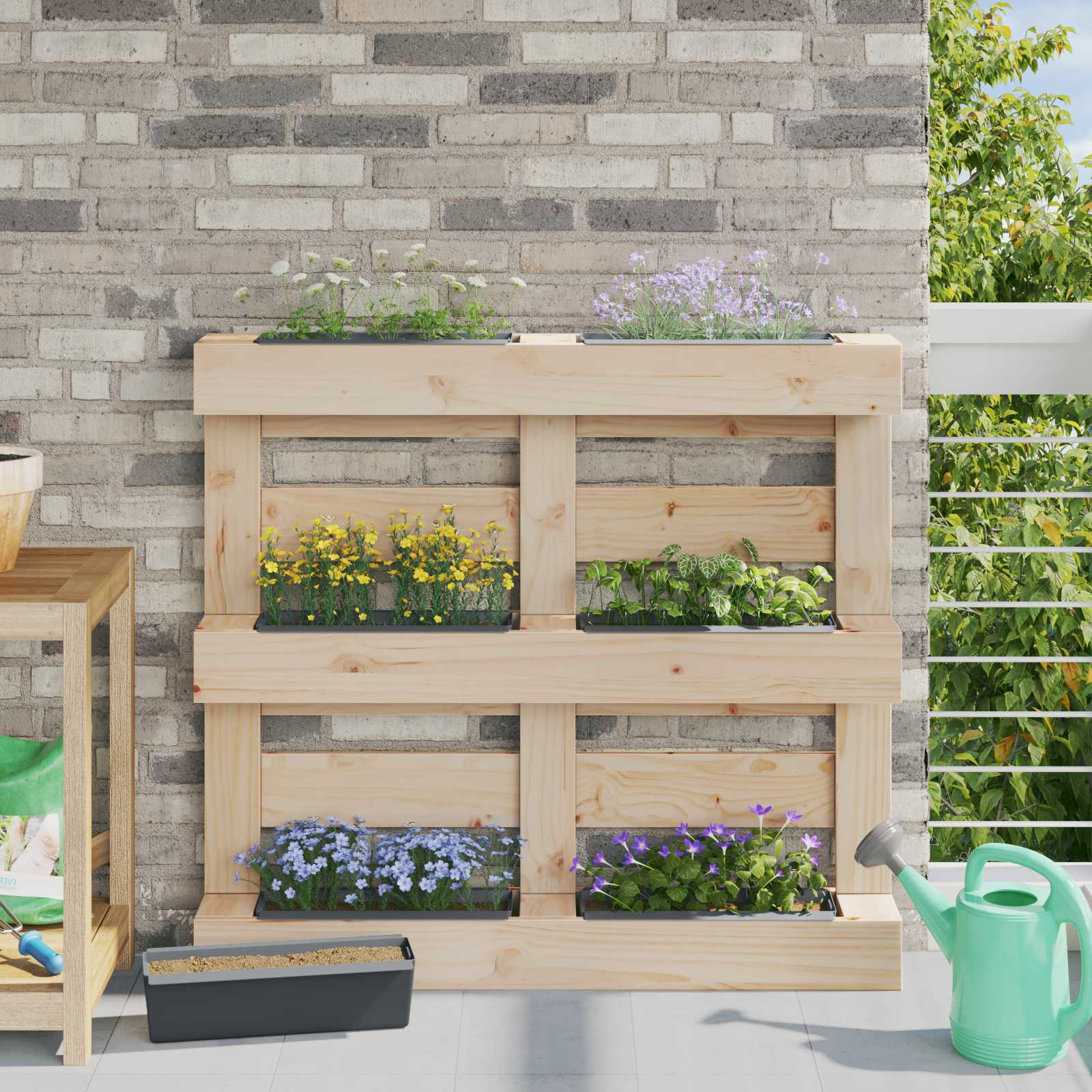 Gėlių dėžės Euro paletėms 24 vnt. Pilka 36 x 13,5 x 9,5 cm Gėlių dėžės Euro paletėms 24 vnt. Pilka 36 x 13,5 x 9,5 cm - Image 2