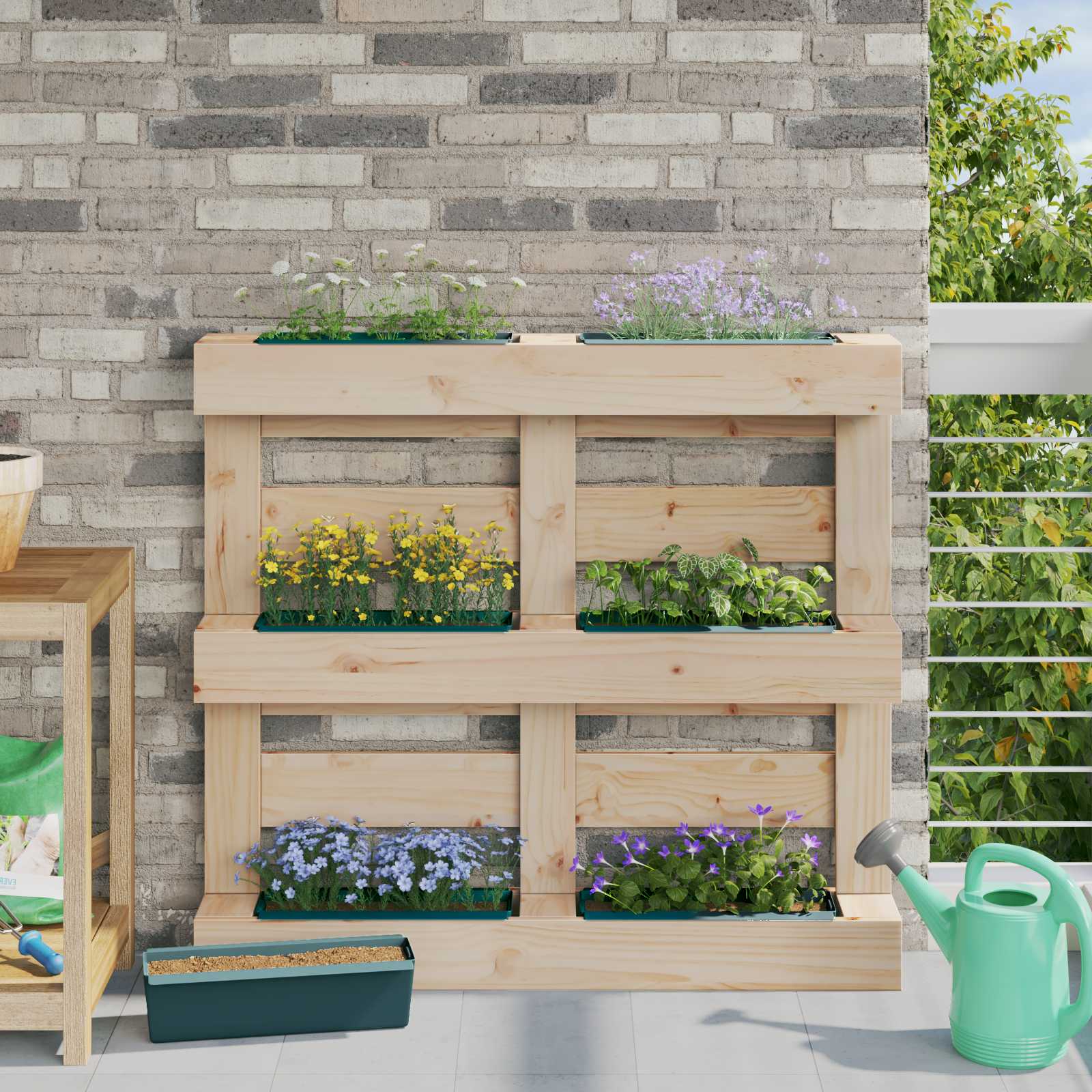 Gėlių dėžės Euro paletėms 24 vnt. Žalia 36 x 13,5 x 9,5 cm Gėlių dėžės Euro paletėms 24 vnt. Žalia 36 x 13,5 x 9,5 cm - Image 2