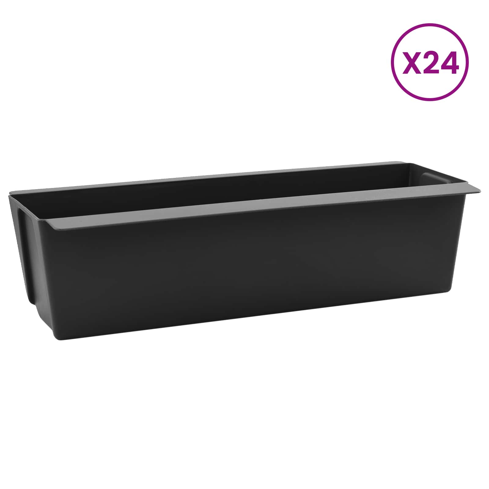 Gėlių dėžės Euro paletėms 24 vnt. Juoda 36 x 13,5 x 9,5 cm Gėlių dėžės Euro paletėms 24 vnt. Juoda 36 x 13,5 x 9,5 cm - Image 4