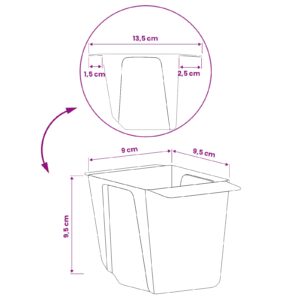 Gėlių dėžės Euro paletėms 12 vnt. Pilka 13,5 x 9 x 9,5 cm