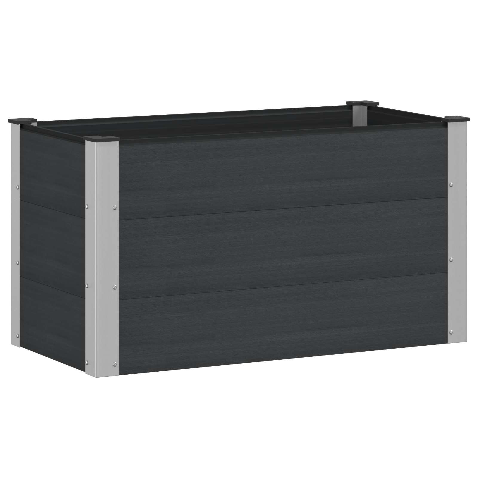 Paaukštinta sodo lova Juoda 100 x 50 x 54 cm WPC ir aliuminis Paaukštinta sodo lova Juoda 100 x 50 x 54 cm WPC ir aliuminis - Image 3