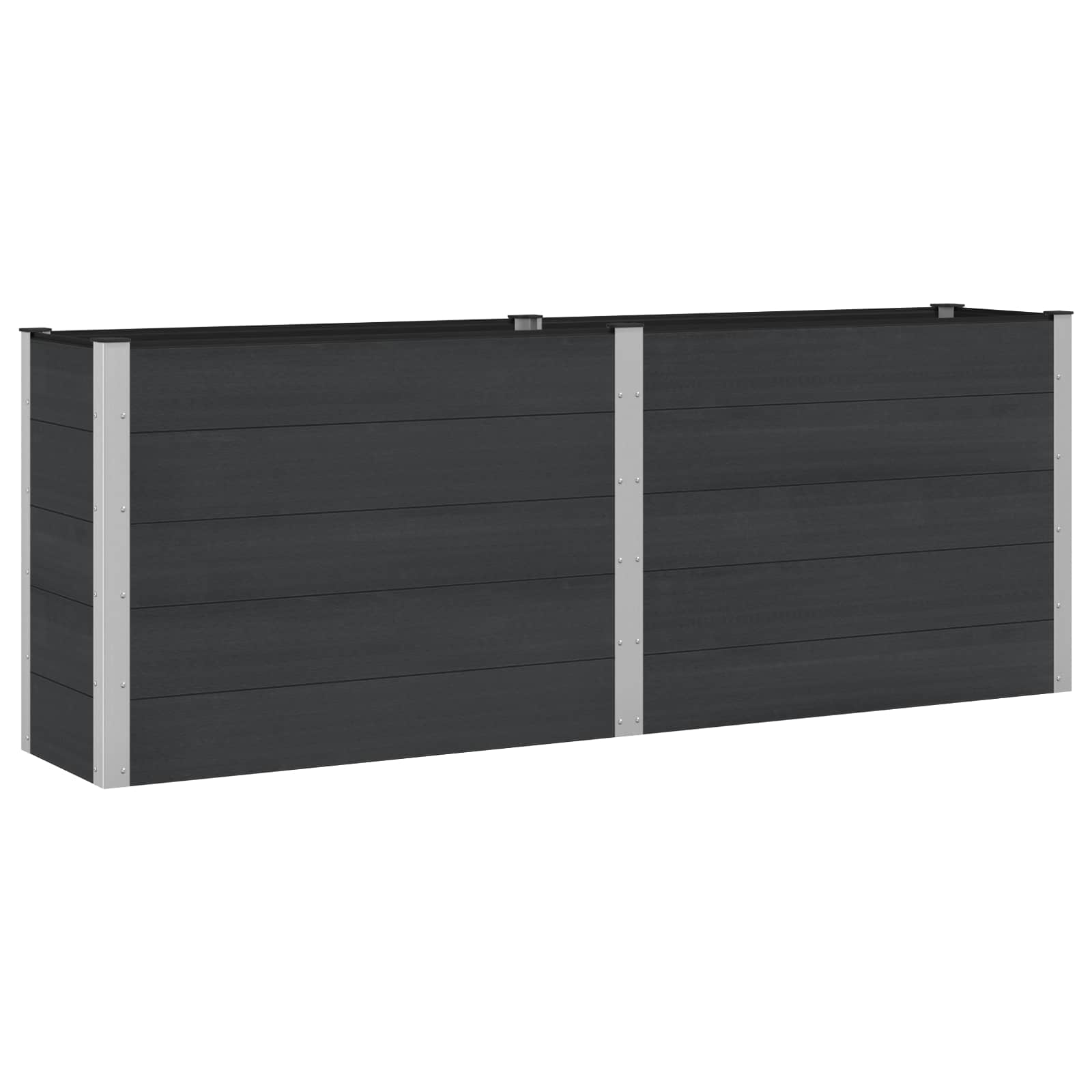 Paaukštinta sodo lova Juoda 250 x 50 x 91 cm WPC ir aliuminis Paaukštinta sodo lova Juoda 250 x 50 x 91 cm WPC ir aliuminis - Image 3