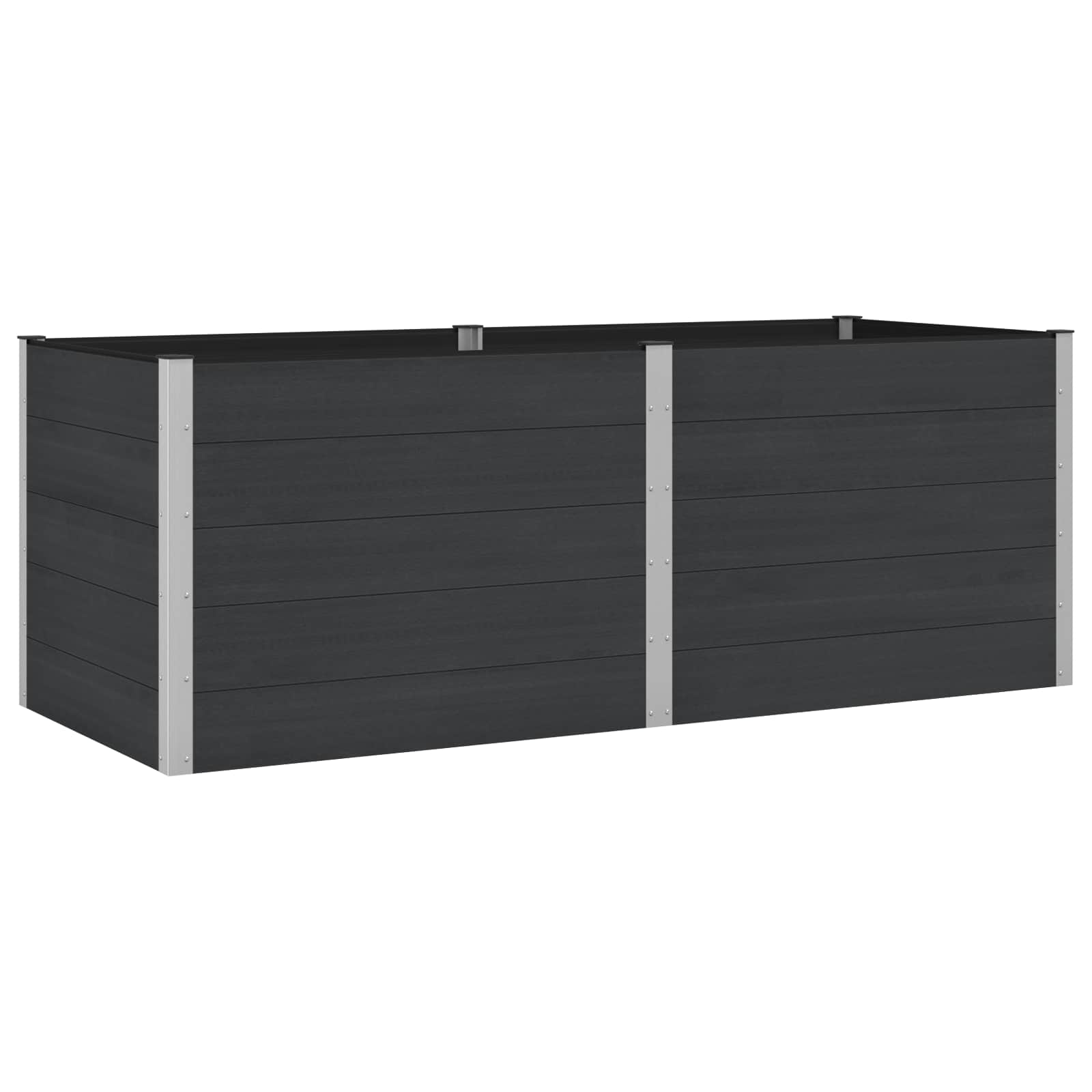 Paaukštinta sodo lova Juoda 250 x 100 x 91 cm WPC ir aliuminis Paaukštinta sodo lova Juoda 250 x 100 x 91 cm WPC ir aliuminis - Image 3