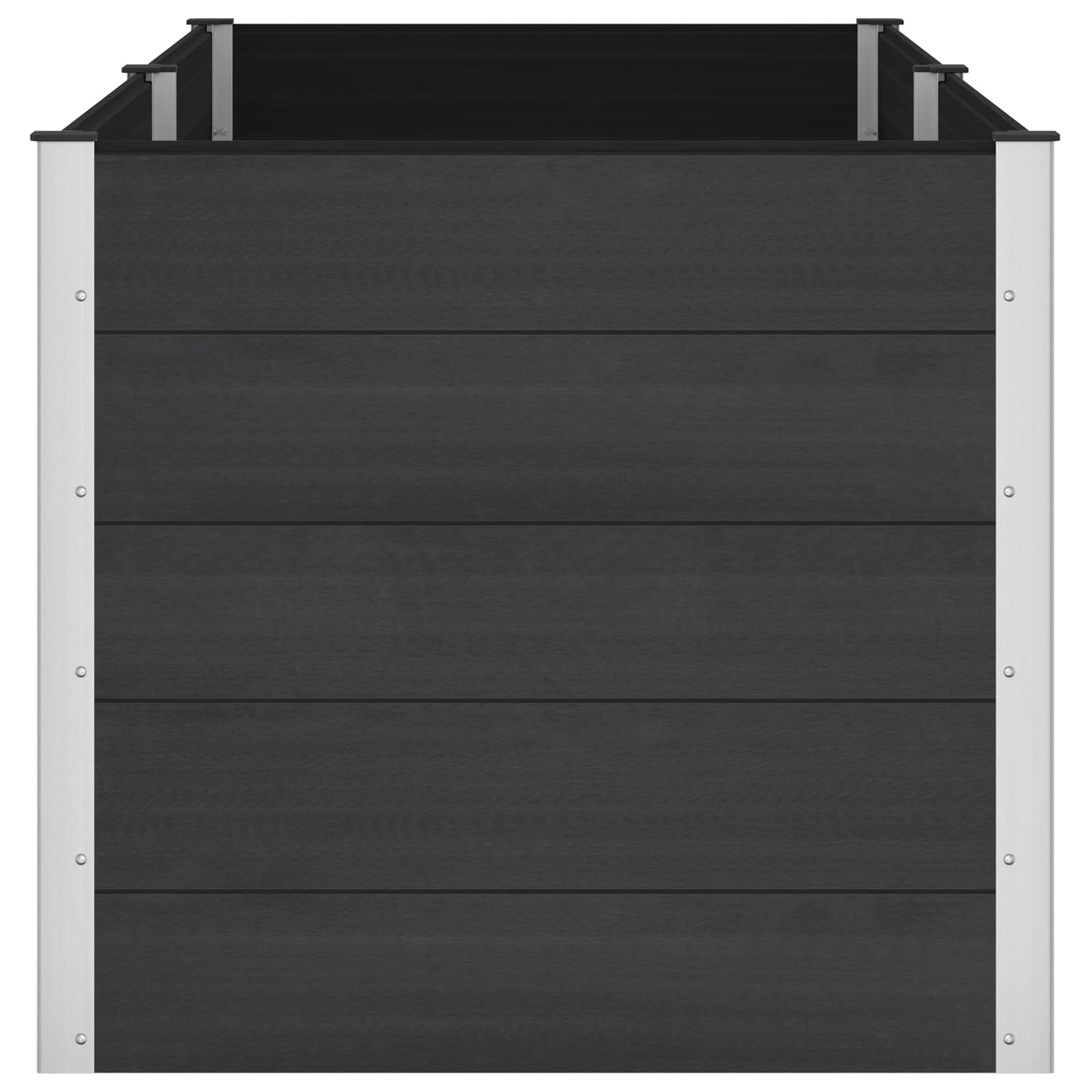 Paaukštinta sodo lova Juoda 250 x 100 x 91 cm WPC ir aliuminis Paaukštinta sodo lova Juoda 250 x 100 x 91 cm WPC ir aliuminis - Image 5