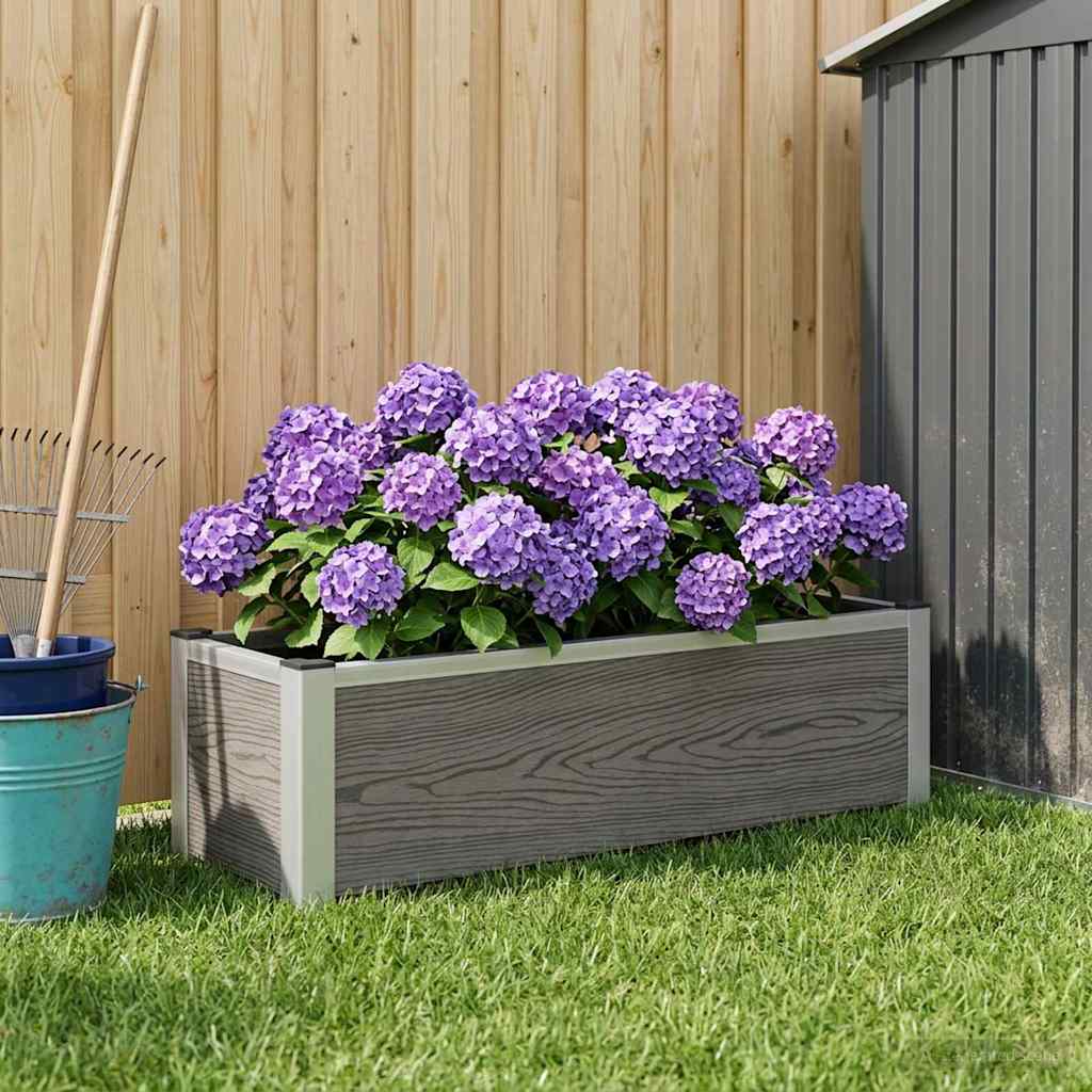 Paaukštinta sodo lova Pilka 100 x 30 x 22 cm WPC ir aliuminis Paaukštinta sodo lova Pilka 100 x 30 x 22 cm WPC ir aliuminis - Image 2