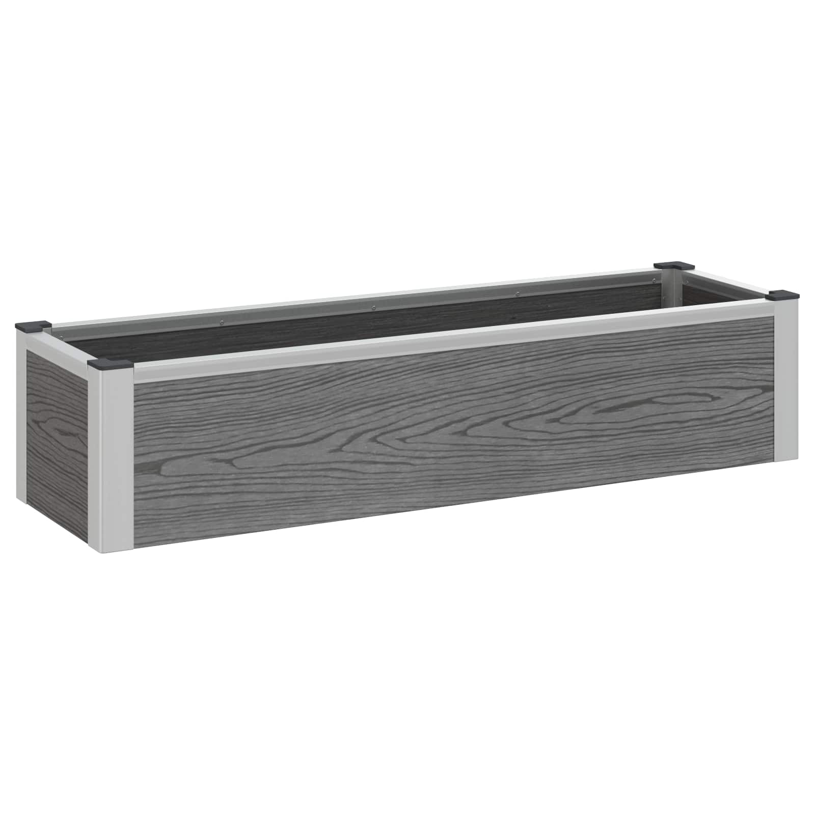Paaukštinta sodo lova Pilka 100 x 30 x 22 cm WPC ir aliuminis Paaukštinta sodo lova Pilka 100 x 30 x 22 cm WPC ir aliuminis - Image 3