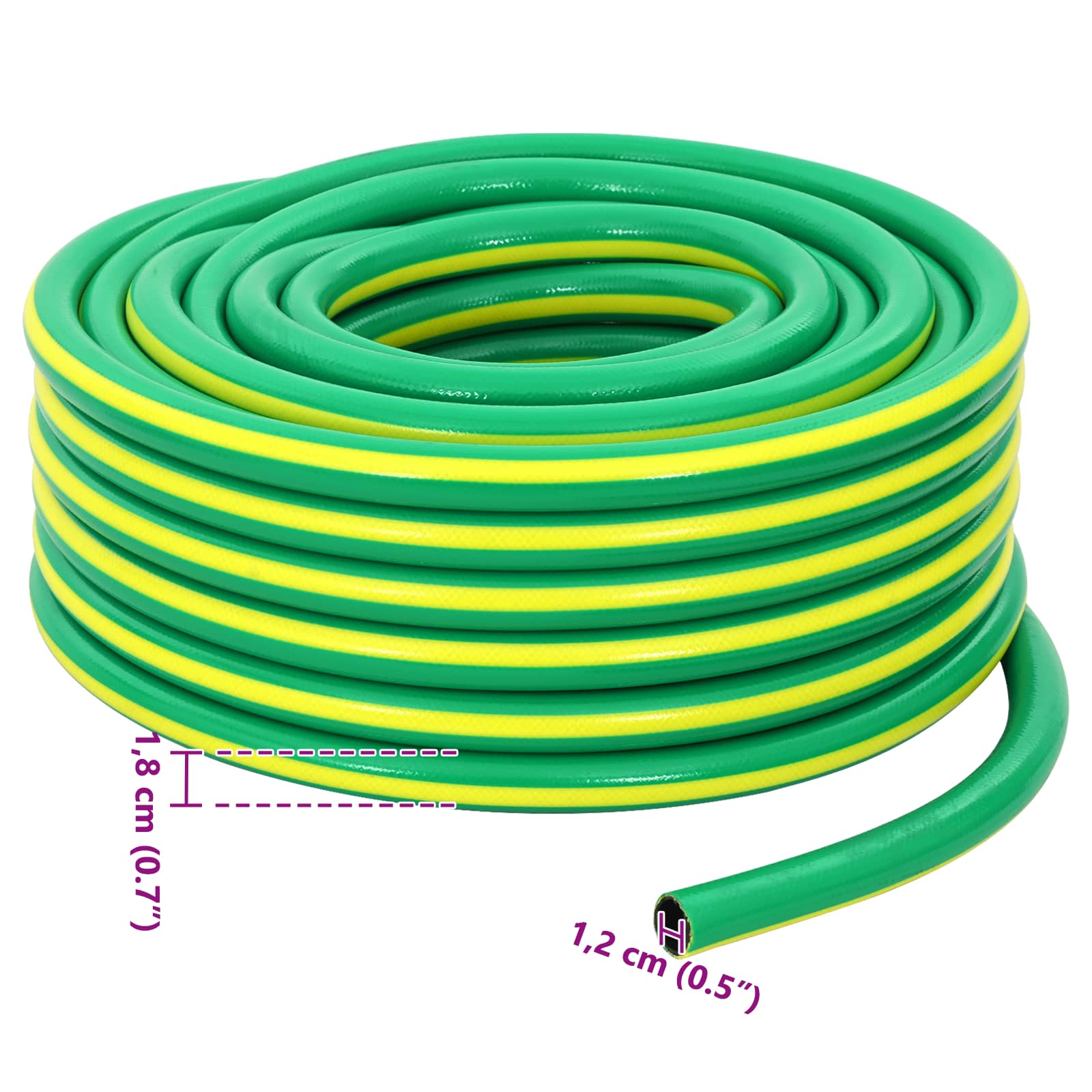 Sodo žarna 5 sluoksnių Žalia ir geltona 12 mm PVC Sodo žarna 5 sluoksnių Žalia ir geltona 12 mm PVC - Image 7