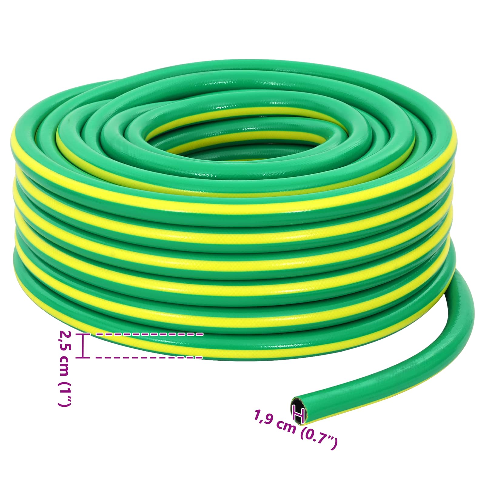 Sodo žarna 5 sluoksnių Žalia ir geltona 19 mm PVC Sodo žarna 5 sluoksnių Žalia ir geltona 19 mm PVC - Image 7