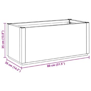 Sodo gėlių dėžutė Žalia 80 x 36 x 35 cm PP
