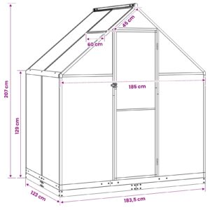 Sodo šiltnamis 183,5 x 123 x 207 cm