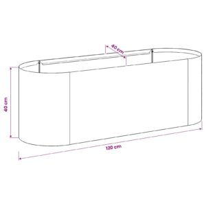 Pakelta sodo lova Balta 120 x 40 x 40 cm