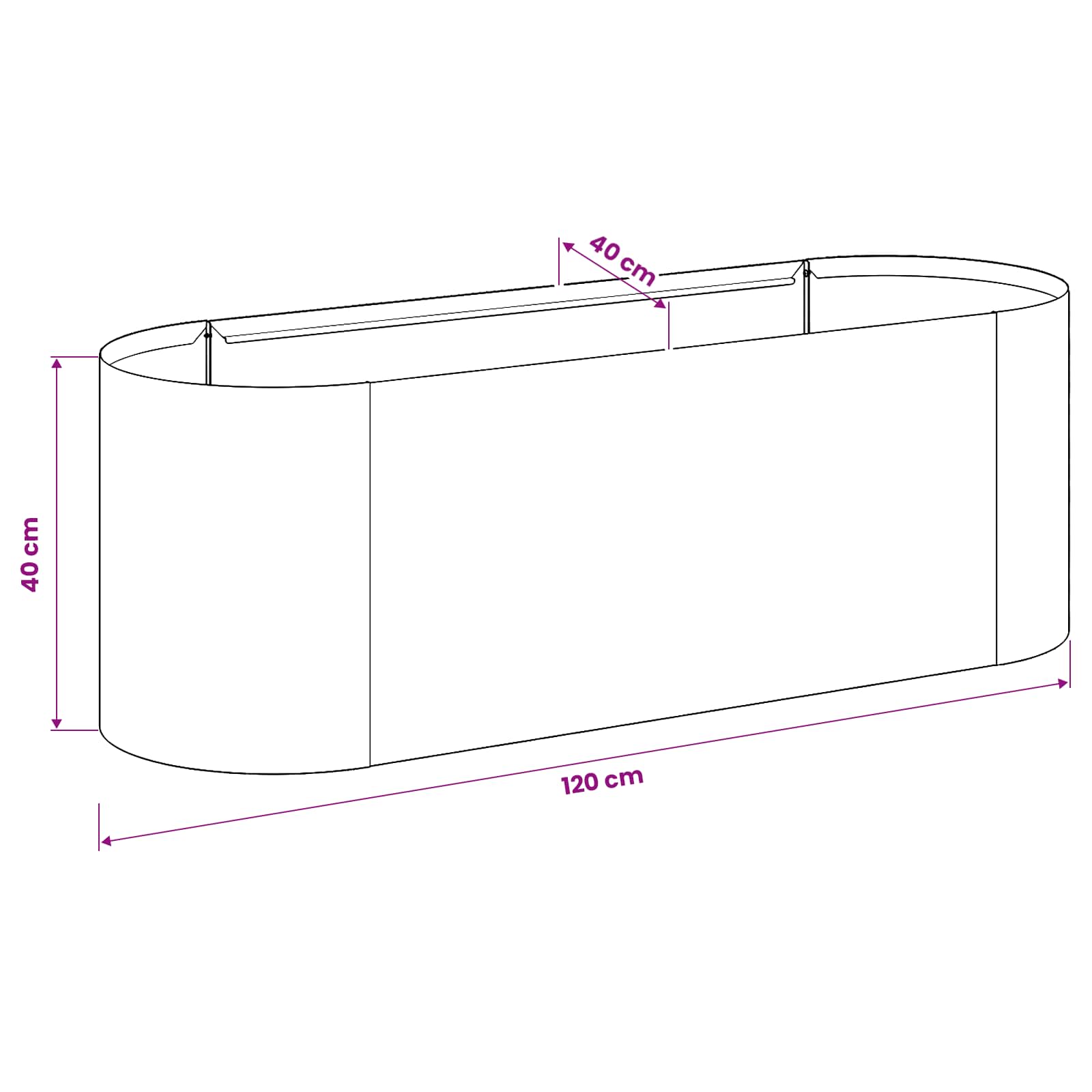 Pakelta sodo lova Antracito 120 x 40 x 40 cm Pakelta sodo lova Antracito 120 x 40 x 40 cm