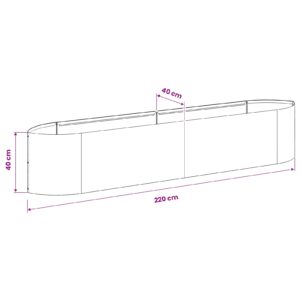 Pakelta sodo lova Juoda 220 x 40 x 40 cm Plienas