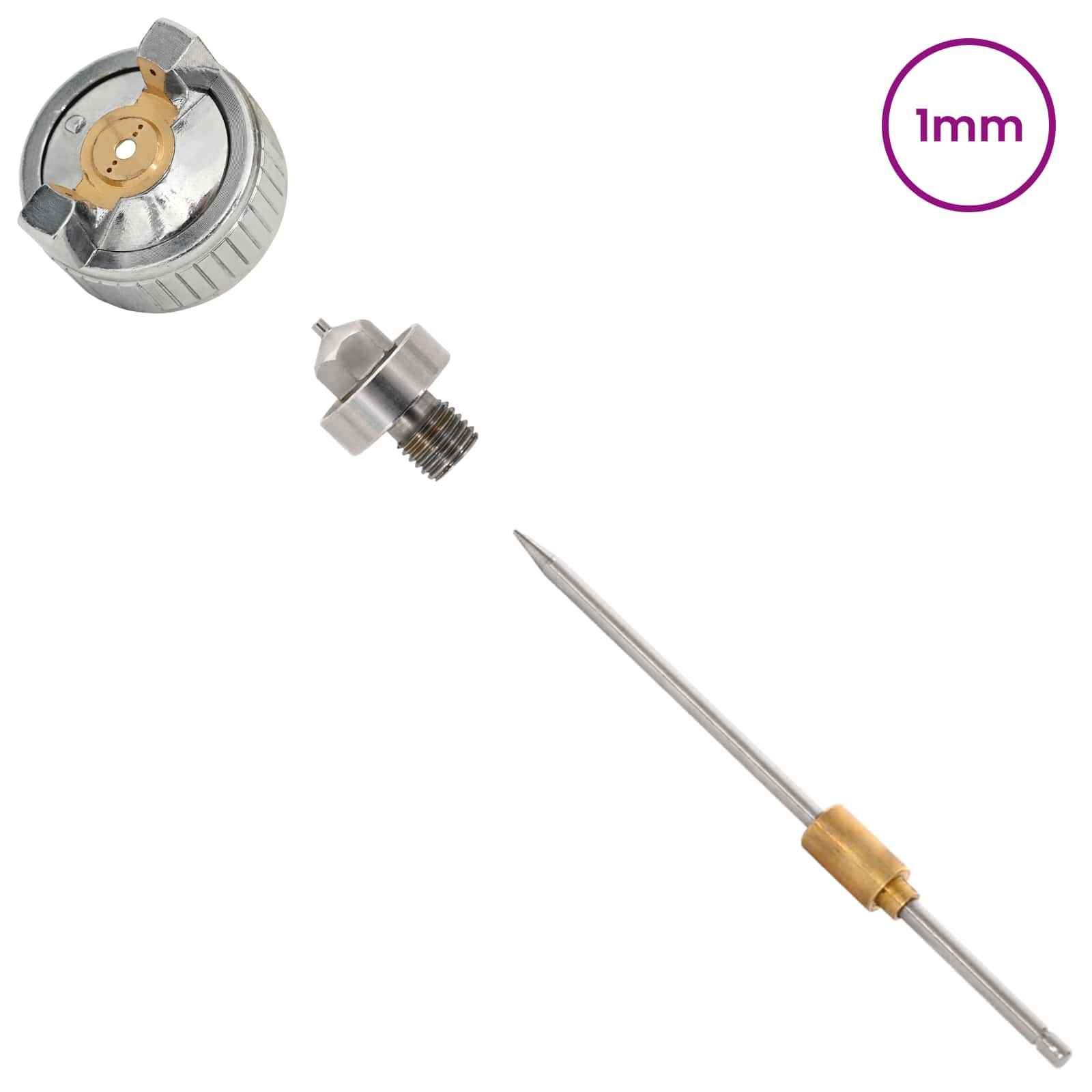 HVLP purkštuvo antgalis 0,8 mm antgalis Sidabrinė HVLP purkštuvo antgalis 0,8 mm antgalis Sidabrinė