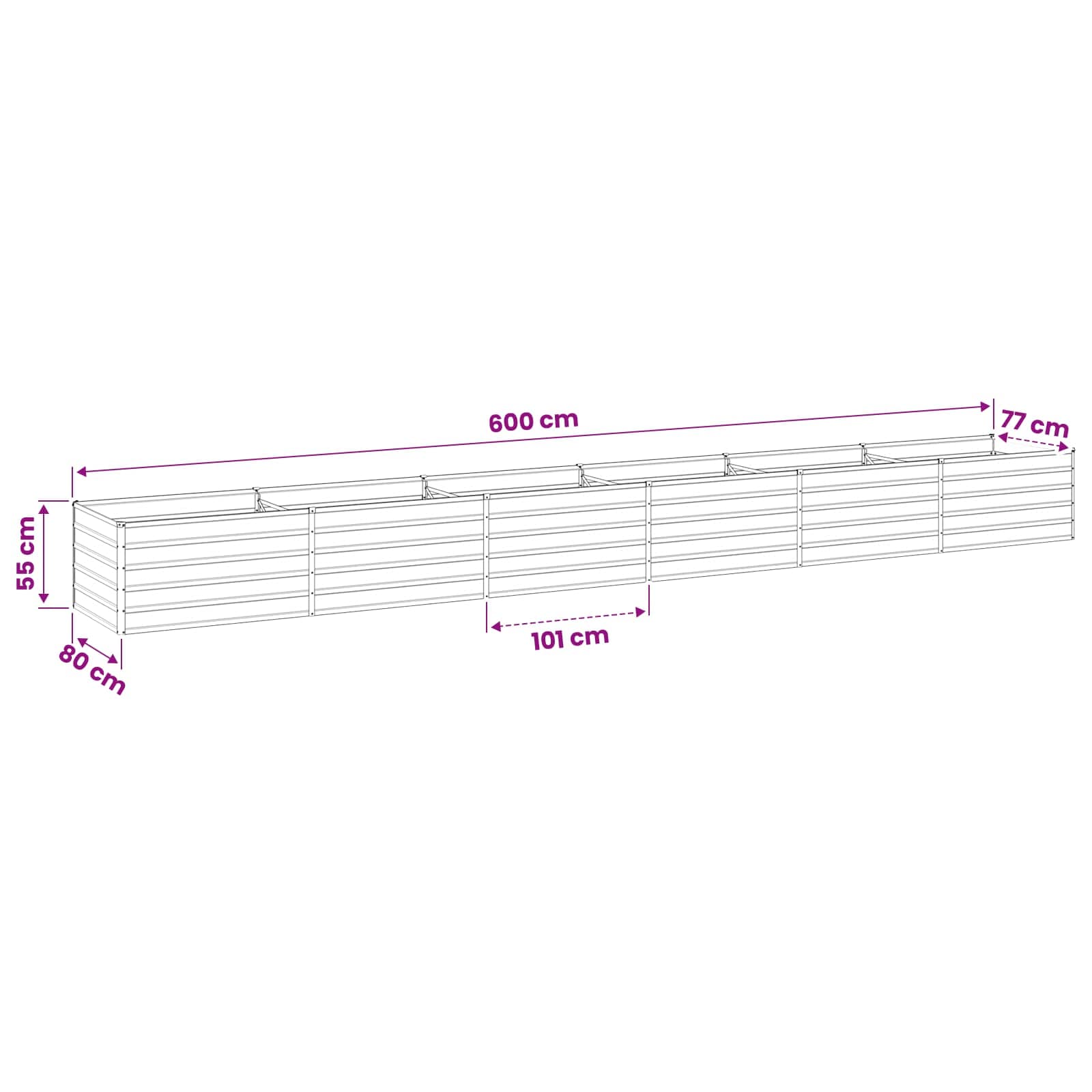 Pakelta sodo lova Ivory 600 x 80 x 55 cm Pakelta sodo lova Ivory 600 x 80 x 55 cm