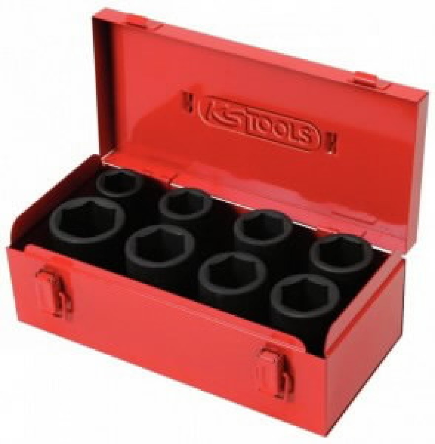 Smūginų galvučių komplektas 3/4″ 8 vnt, ilgos, KS Tools Smūginų galvučių komplektas 3/4" 8 vnt, ilgos, KS Tools
