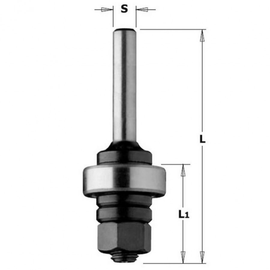Kotas griovelių frezai S=8 L=26/61 su guoliu, CMT Kotas griovelių frezai S=8 L=26/61 su guoliu, CMT