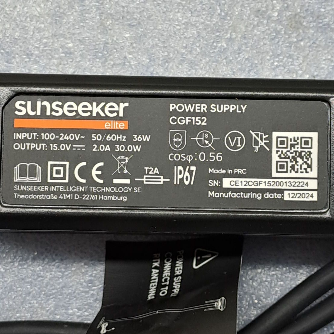 Maitinimo šaltinis 2A Sunseeker vejos robotų RTK antenai Maitinimo šaltinis 2A Sunseeker vejos robotų RTK antenai - Image 3