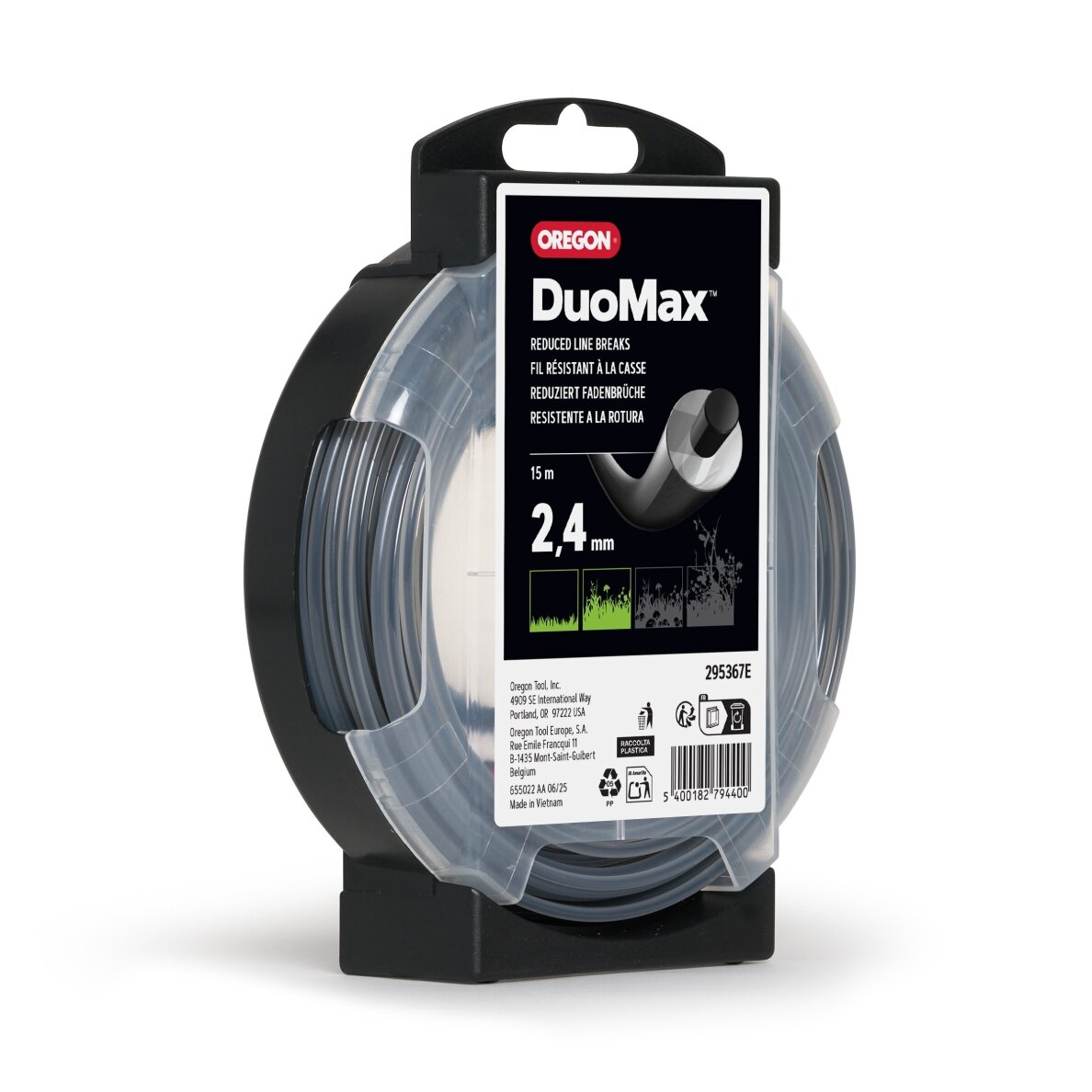 Oregon DuoMax pjovimo valas 2,4mm/15m Oregon DuoMax pjovimo valas 2,4mm/15m
