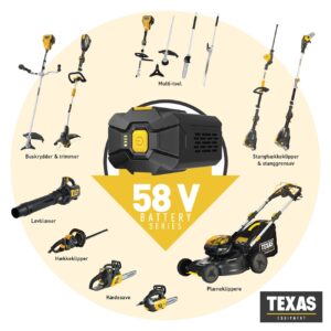 Žirklės gyvatvorių akumuliatorinės TEXAS HTZ5800 58V Žirklės gyvatvorių akumuliatorinės TEXAS HTZ5800 58V