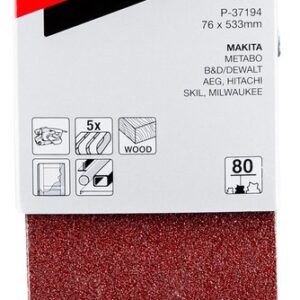 Šlifavimo juosta 76x533 K80 (5vnt.)