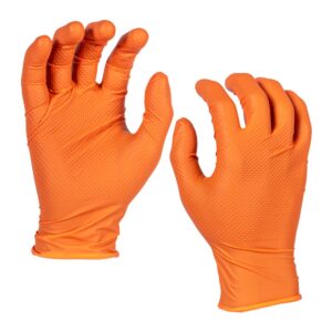 Vienkartinės nitrilinės pirštinės oranžinės 9/L dydis 50vnt.