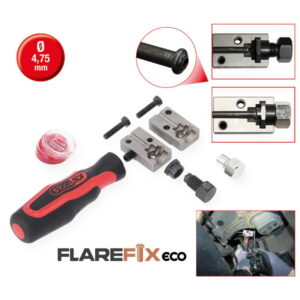 Stabdžių vamzdelių 4,75 mm briaunų lenkimo komplektas FLAREF FLAREFIXeco, KS Tools