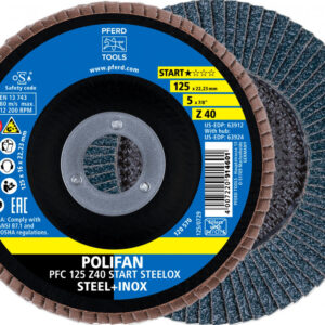 Lapelinis šlifavimo diskas START STEELOX 125mm Z40 PFC, Pferd