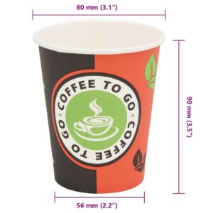 Vienk. kavos puodeliai, 1000 vnt., popieriniai, 240 ml (8 oz)