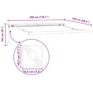 Rankinis markizės rėmas 3 x 2,5 m Balta