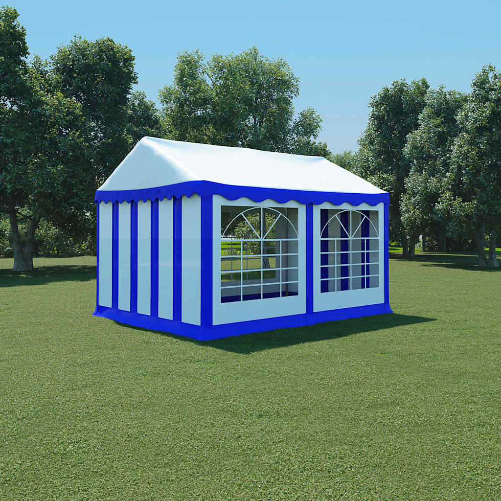 Sodo palapinė, mėlyna ir balta, PVC, 3x 4 m Sodo palapinė, mėlyna ir balta, PVC, 3x 4 m - Image 2