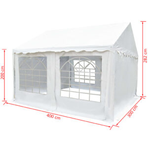 Sodo palapinė, PVC, 3x4m, balta