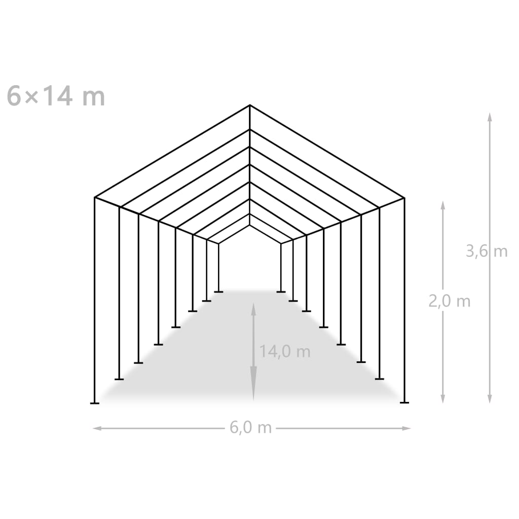 Proginė palapinė, PE, 6×14 m, balta Proginė palapinė, PE, 6x14 m, balta