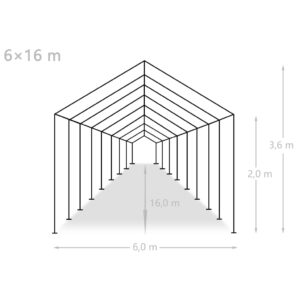 Proginė palapinė, PE, 6x16m, balta