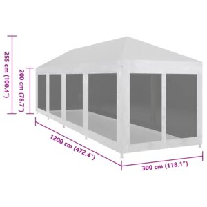 Proginė palapinė su 10 tinklinių šoninių sienelių, 12x3m