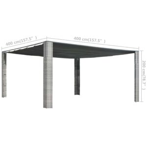 Pav. su stumd. stogu, pilk. ir antr. sp., 400x400x200cm, pol.