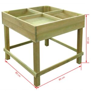 Pakeltas lovelis, 80x80x80cm, impregnuota mediena