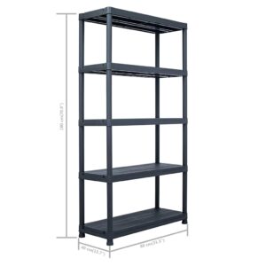 Sandėliavimo lentynos, 2vnt., juod., 80x40x138cm, plast., 250kg