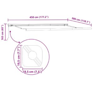 Rankinis markizės rėmas 4,5 x 3 m Balta