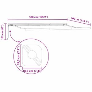 Rankinis markizės rėmas 5 x 3 m Balta