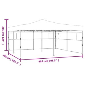 Išskleidžiama pavėsinė su 2 šoninėmis sienomis, mėlyna, 5x5m