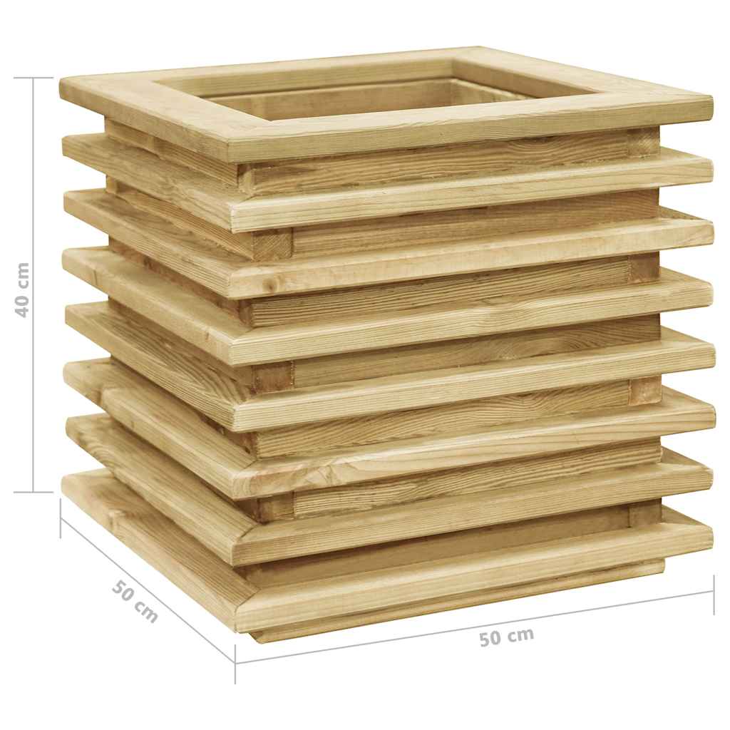 Vazonas, 50x50x40cm, impregnuota pušies mediena, aukštas Vazonas, 50x50x40cm, impregnuota pušies mediena, aukštas