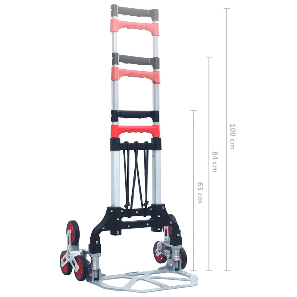 Sulankstomas vežimėlis laiptams, sidabrinis, aliuminis, 70kg Sulankstomas vežimėlis laiptams, sidabrinis, aliuminis, 70kg