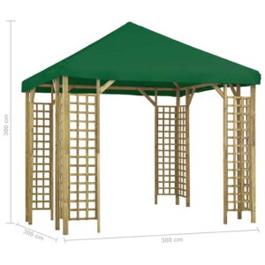 Pavėsinė, žalios spalvos, 3x3m